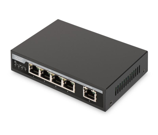 DIGITUS Gigabit Desktop 4-portowy, 4x10/100/1000Mbps PoE+ af/at 62W, 1xUplink, metalowa obudowa DN-95330 - 1380445 - zdjęcie
